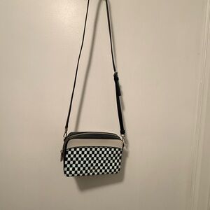 Kate Spade Black & White Benay Spot Dot Lauryn Camera Crossbody Purse